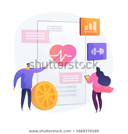 Foto stock: Cardio Exercising And Healthy Lifestyle Vector Concept Metaphor