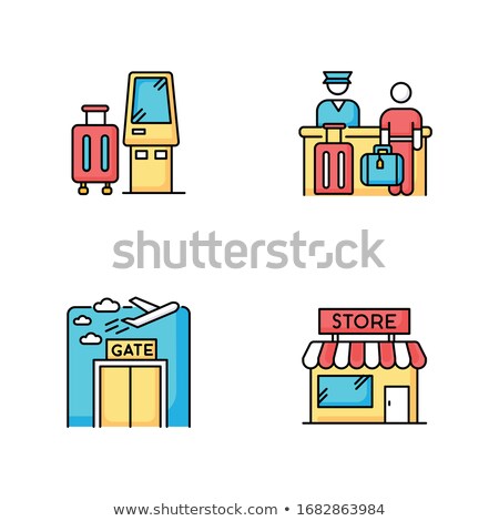 Zdjęcia stock: Duty Free Shop Store Onboarding Elements Icons Set Vector