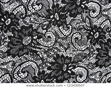 Foto stock: Black Lace With Pattern With Form Flower