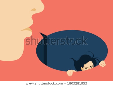 Stock fotó: Business Woman Violently Facing A Business Man