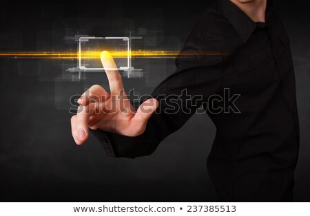 Stock photo: Cloud Computing Concept Person Click Keyboard Button