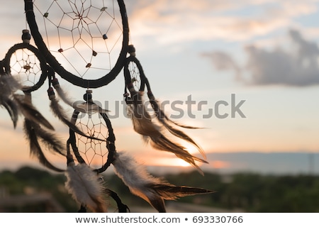 ストックフォト: Native American Indian At Sunset