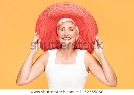 Stock photo: Woman Wearing Hat Isolated On White