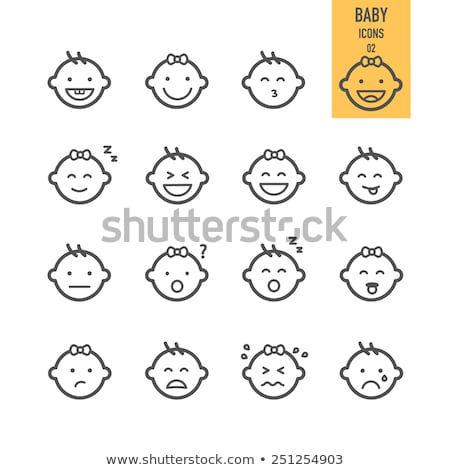 Stok fotoğraf: Cute Baby Face Emotion Icon Illustration Symbol Design