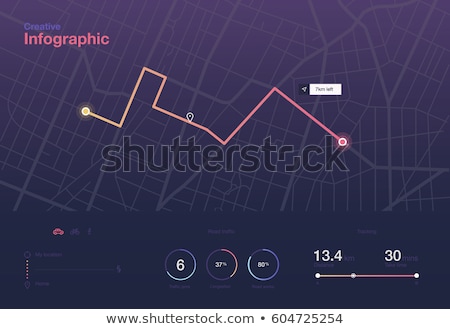 Stock foto: Gps Mark Road Map