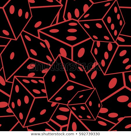 Foto stock: Red Playing Dices Seamless Pattern