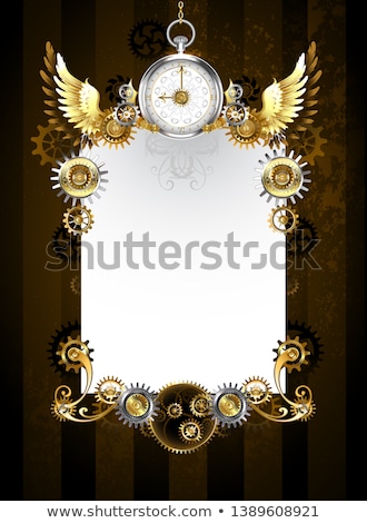 Foto stock: Round Banner With Silver Wings