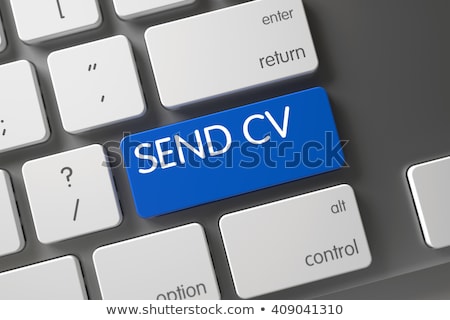 Foto stock: Keyboard With Blue Button - Send Cv