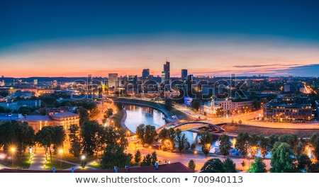 ストックフォト: Aerial Panorama Of Vilnius At Sunset