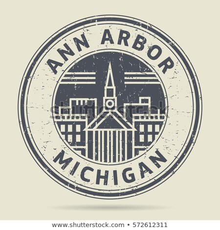 Stock fotó: Ann Arbor Skyline Icon