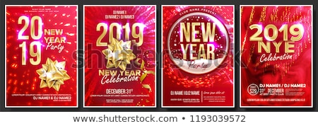 Foto d'archivio: 2019 Party Flyer Poster Set Vector Night Club Celebration Musical Concert Banner Happy New Year