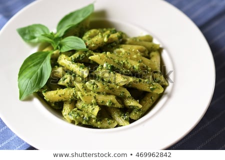 Foto stock: Spaghetti Pasta With Pesto Sauce