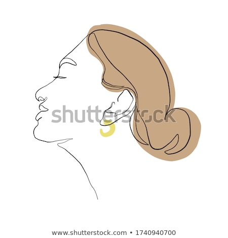 [[stock_photo]]: Silhouette Portrait Of A Young Bride In A Profile In An Elegant