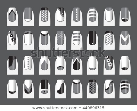 Stok fotoğraf: Vector Illustration Of Various Fruit Nail Designs