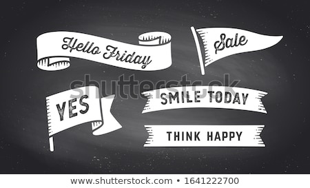 Stock photo: Ribbon Banner Set Of Black Ribbon Banner With Text Phrase
