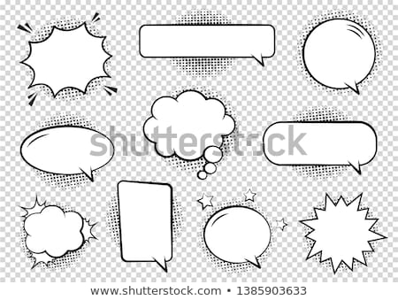 Foto stock: Speech Bubble Set Of Colorful Cloud Talk Speech Bubble