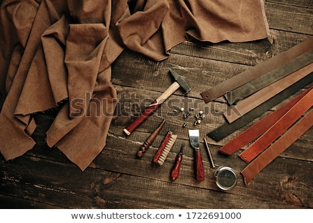 ストックフォト: Concept Of Handmade Craft Production Of Leather Goods