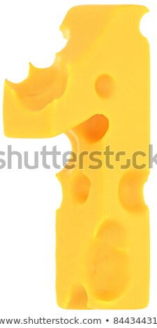 Cheeze Font 1 Number Isolated On White Stock foto © Arsgera