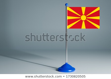 Stock fotó: Miniature Flag Of Macedonia Isolated