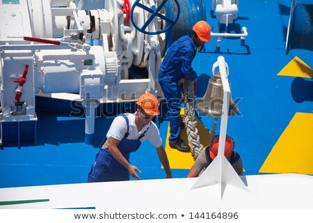 Foto stock: Working At The Stern The Liner
