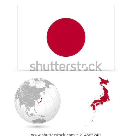 Stok fotoğraf: Orange Button With The Image Maps Of Japan