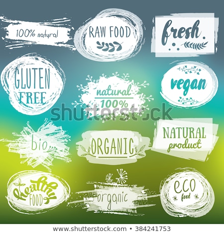 Foto stock: Fruits And Vegetables Round Banner