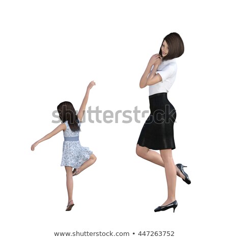 Mother Daughter Interaction Of Girl Showing Off Stok fotoğraf © kentoh