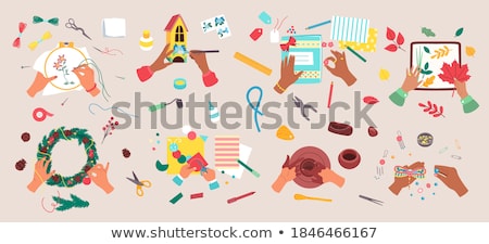 Stockfoto: Handmade Hobby Activities Vector Flat Icons