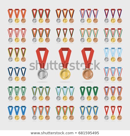 Stock fotó: Universal Sports Medals With Shade On White Background