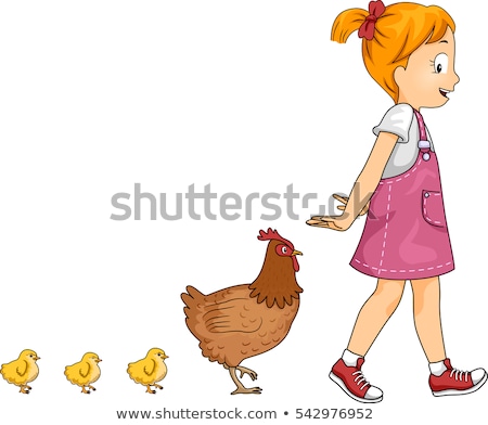 Сток-фото: Kid Girl Chicken Chicks Parade