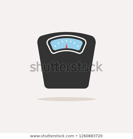 Stok fotoğraf: Bathroom Scale Color Icon With Shade On A Beige Background