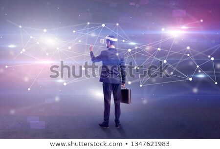 Сток-фото: Businessman Checking A Project With Vj Glasses