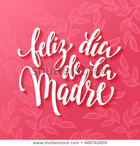Stok fotoğraf: Spanish Mothers Day Banner Of Gifts And Flowers