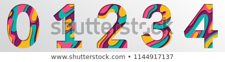 Stockfoto: Multi Color Layers Font Number 0 Zero 3d
