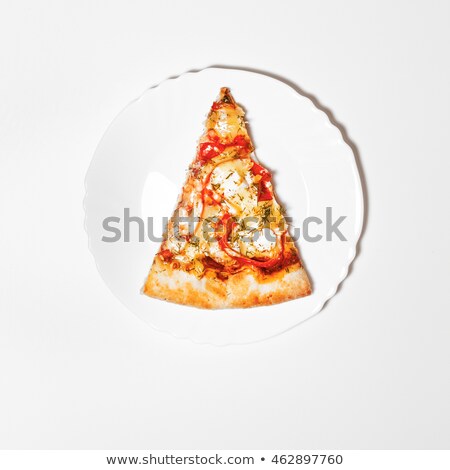 Stock photo: Flat Lay Top View Man Picking Tasty Slice