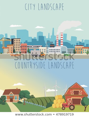 [[stock_photo]]: Rural Or Urban Landscape Outdoor City Or Village In Flat Style