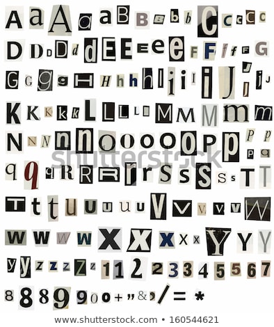 Stockfoto: Cut Letters Of The Alphabet And Numbers Vector Illustration