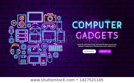 Stockfoto: 3d Tv Neon Sign