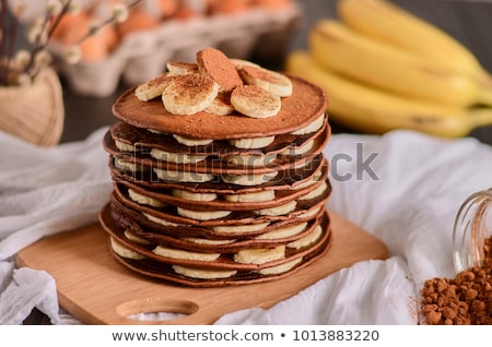 Stok fotoğraf: Homemade Chocolate Banana Pancakes