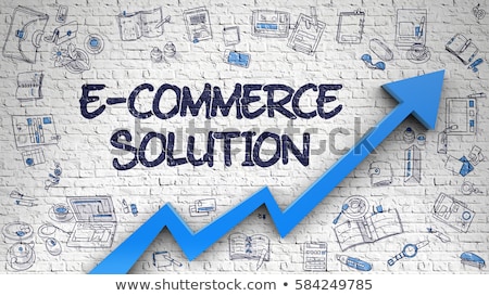 E Commerce Solutions Drawn On White Wall 3d Foto d'archivio © Tashatuvango