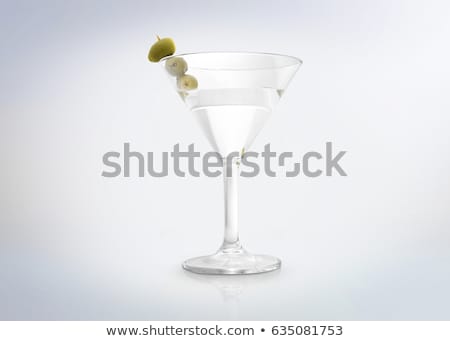Stock photo: Three Classic Dry Martini With Olives Isolated On White Backgrou