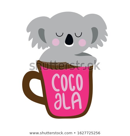 Foto stock: Cocoala Coffee And Koala  Cute Koala Relax In Cup Of Cocoa