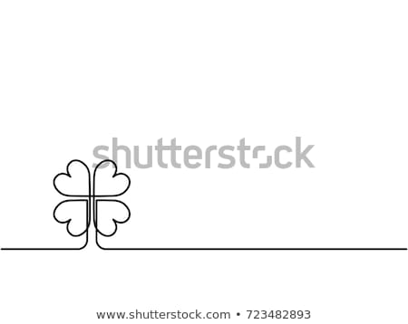 [[stock_photo]]: Saint Patrick Clover Leaf Continuous Line Art Vector Illustration