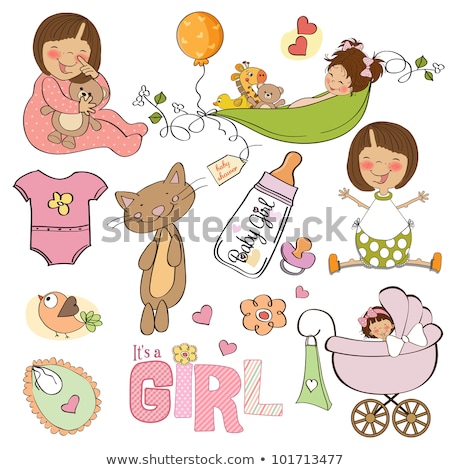 [[stock_photo]]: New Baby Shower Card With Cat