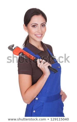 Stock fotó: Young Attractive Female Plumber