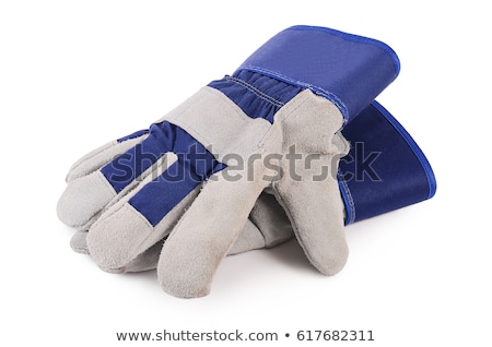 Foto stock: Pair Of Yellow Leather Construction Work Gloves