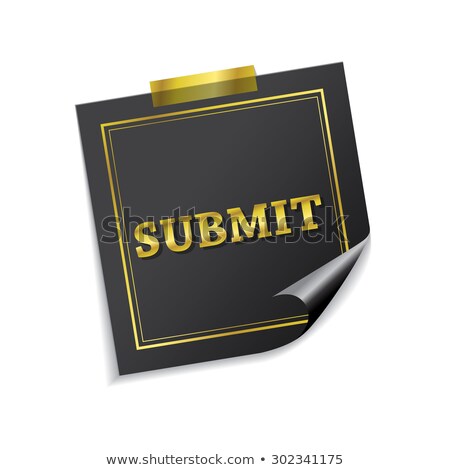 Stok fotoğraf: Submit Golden Sticky Notes Vector Icon Design