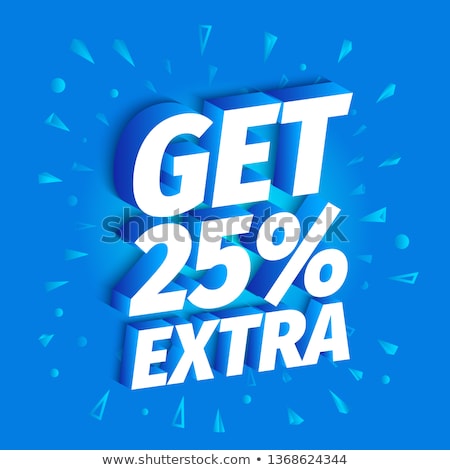 Stock fotó: Get 25 Percent Blue Vector Icon Design