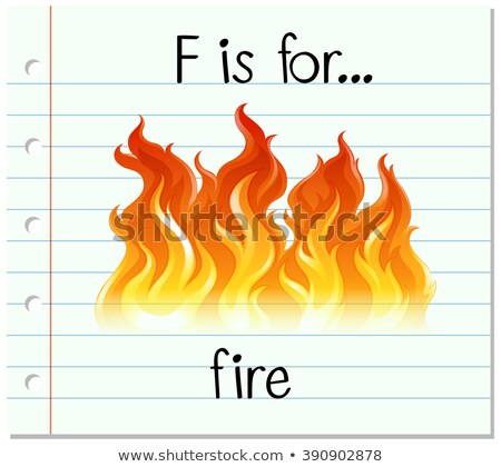 ストックフォト: Flashcard Letter F Is For Flame