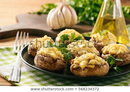 Сток-фото: Mushroom Filled With Creamcheese And Parsley